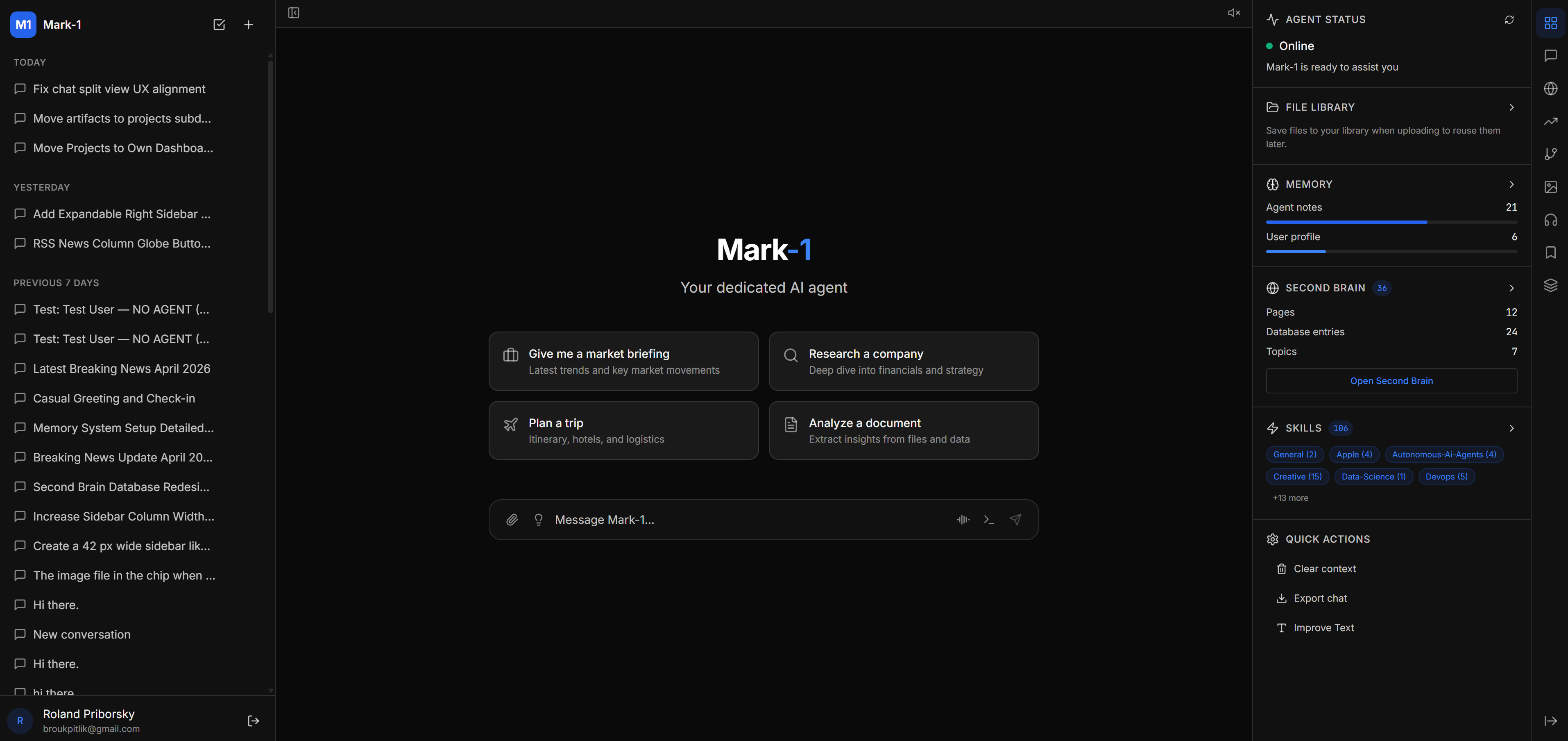 Mark-1 DataDesk AI App Interface